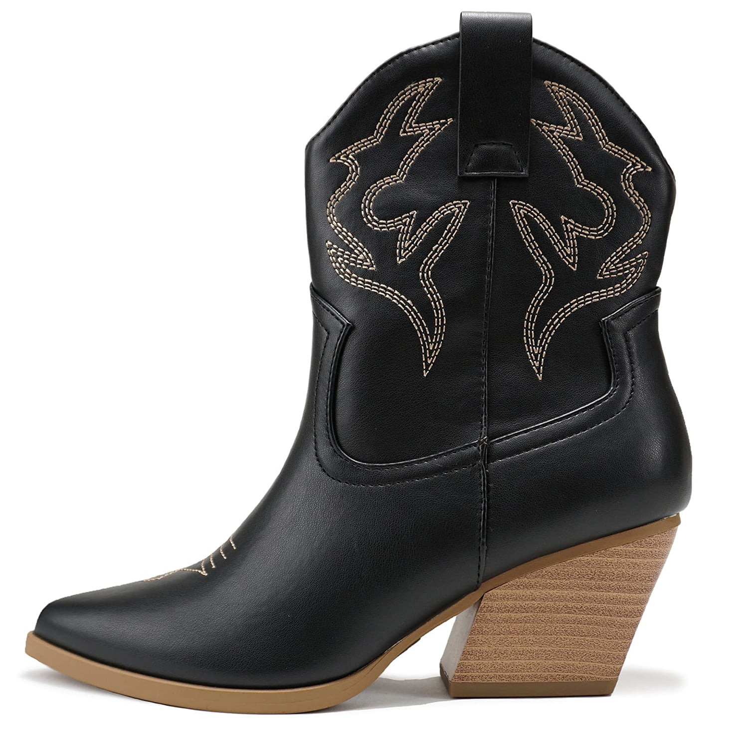 Soda Women Cowgirl Cowboy Western Stitched Ankle Boots Pointed Toe Short Booties High Top Blazing... | Walmart (US)