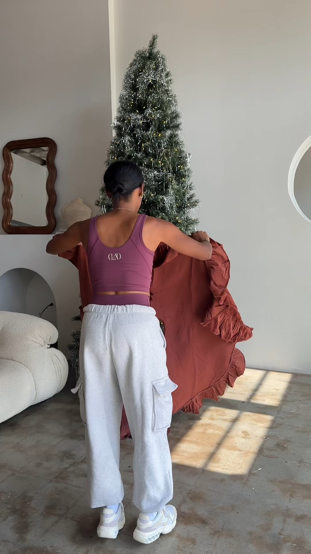 Christmas trees, tree skirt, tinsel 

#LTKHoliday #LTKStyleTip