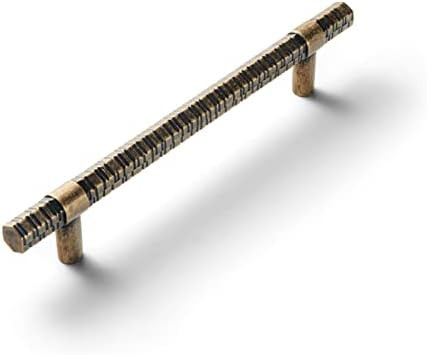 Goo-Ki Antique Brass T Bar Cabinet Pulls/ Affordable Luxury Zinc Alloy Cabinet Handles with Knurl... | Amazon (US)