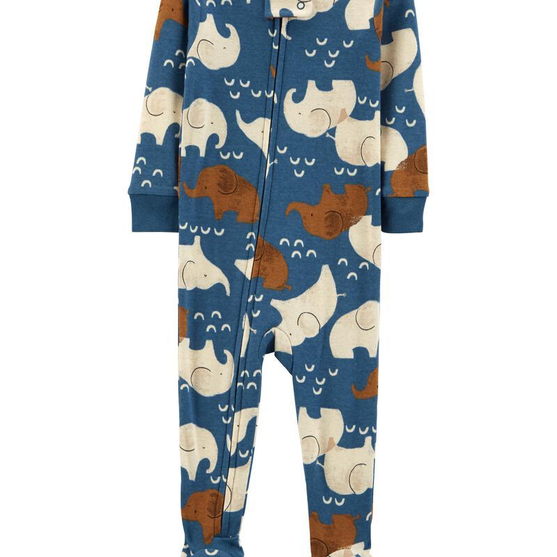 1-Piece Elephant 100% Snug Fit Cotton Footie PJs | Carter's