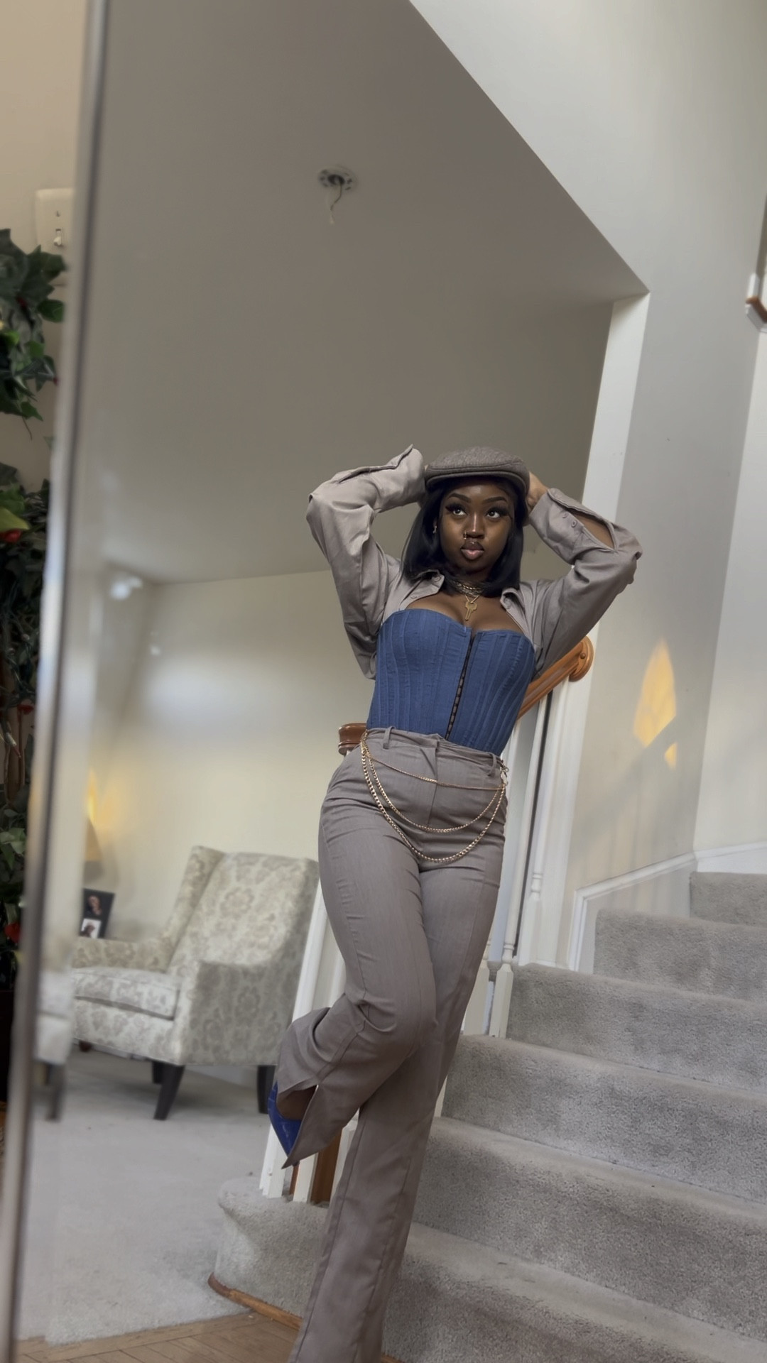 Pretty little thing no longer sales the trouser/button down set but the set linked is very similar. 