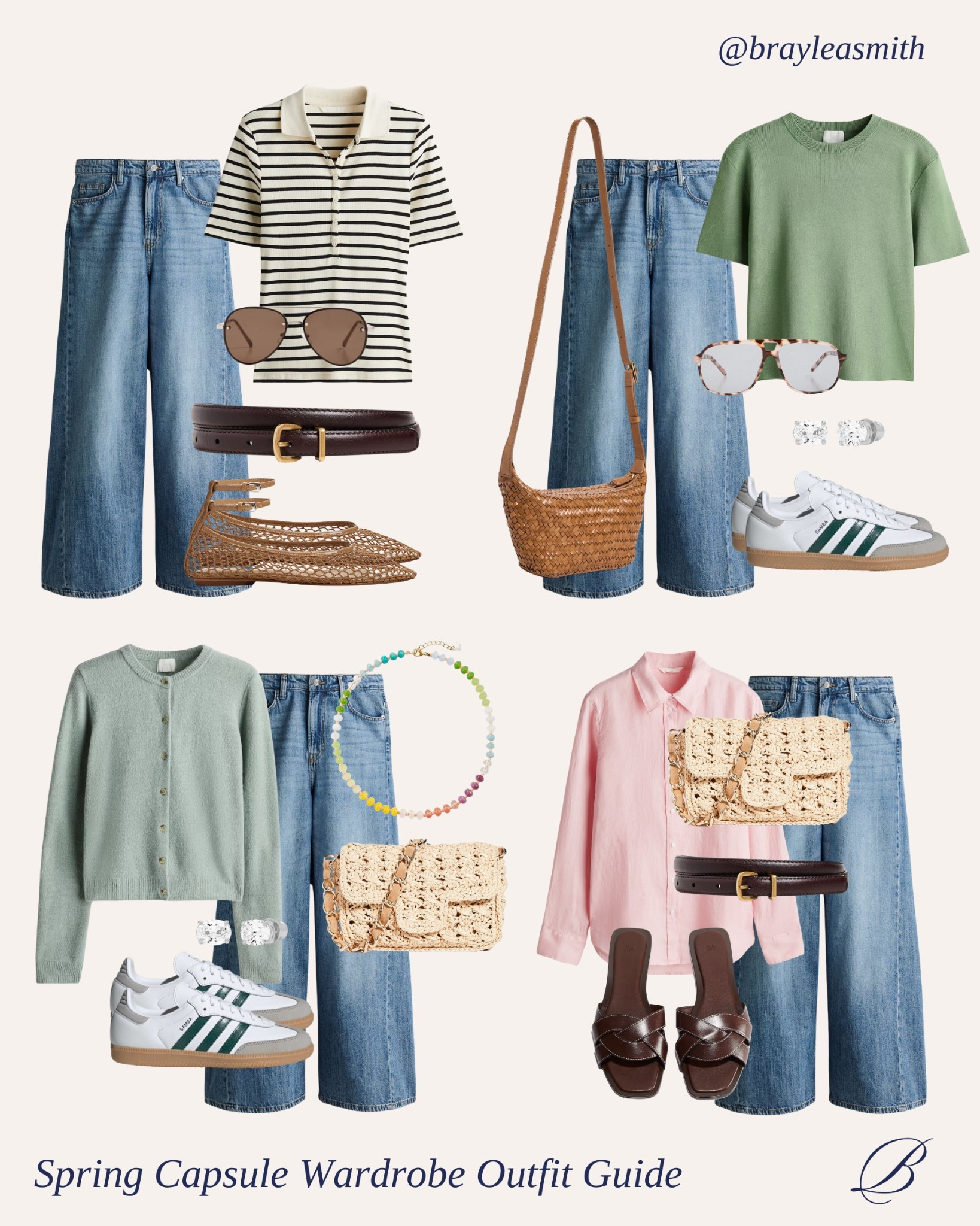 Spring Capsule Wardrobe | Under $300 

If you’re in need of a spring outfit refresh, this is for you! I’ve compiled 7 items that can all be styled interchangeably. Simply pick a top, bottom & then accessorize with your shoes & accessories ✨ 

I’ve made recommendations for shoes & accessories but please use whatever you have or tailor them to your personal style.

I hope this makes getting ready so simple, exactly as it should be. 

Please don’t hesitate to ask any questions on this post & my DMs are always open on instagram @brayleasmith

ps. everything is saved to a spring capsule collection here on LTK

#ltku #ltksalealert #ltkfindsunder50 #ltkfindsunder100 #ltkstyletip #ltkshoecrush #ltkseasonal 