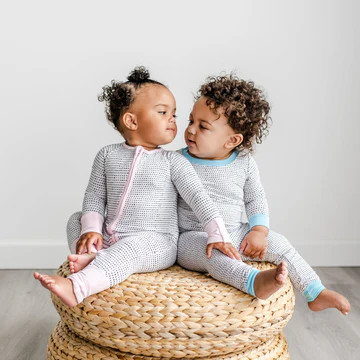 Polka Dots - Pink Trim Bamboo Viscose Zippy | Little Sleepies