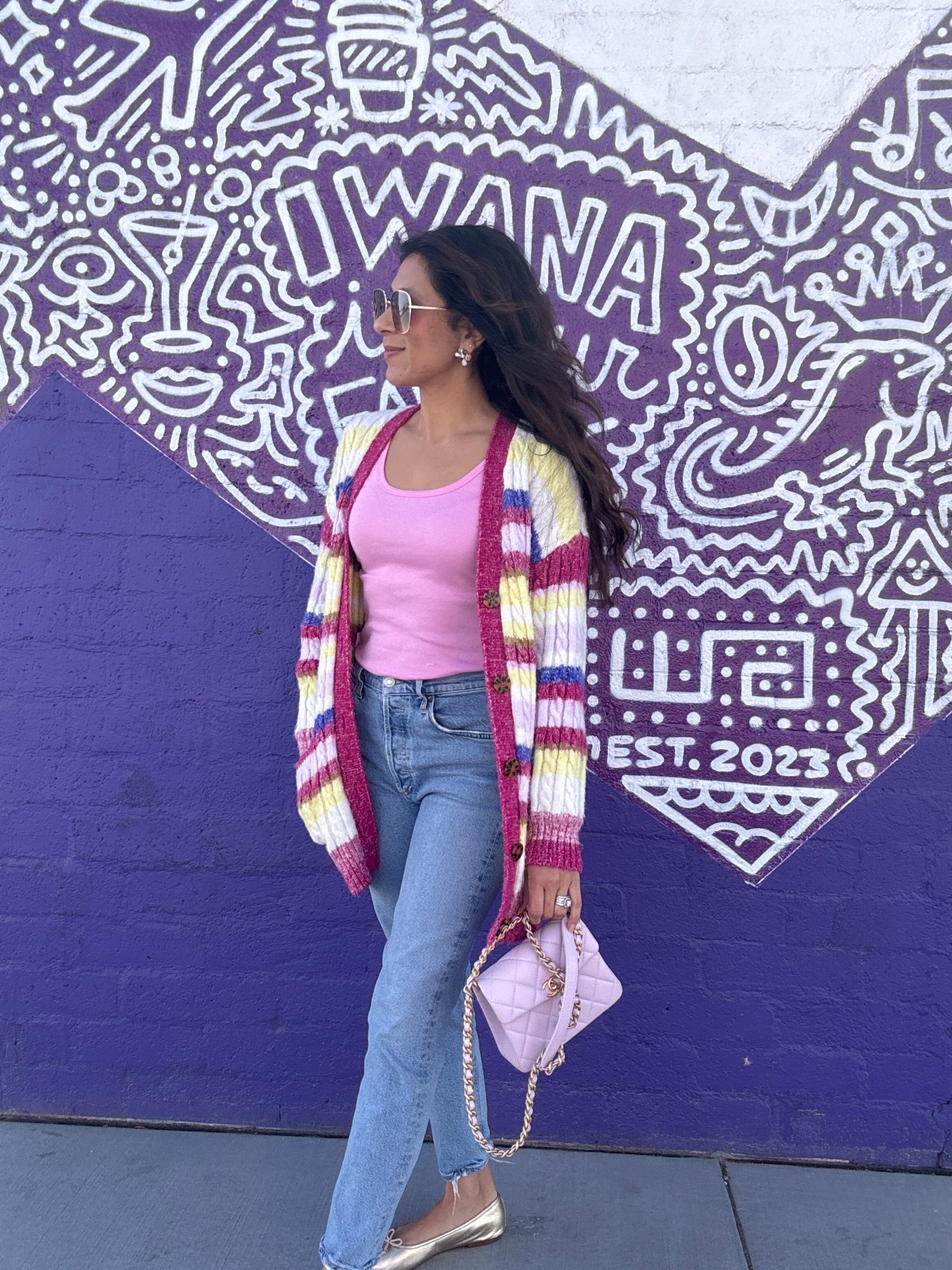 Bringing all the spring vibes with a pop of color! ✨ This striped cardi + denim combo is my go-to for effortless chic. Who else loves a bold knit? 💜 #OOTD #CozyChic #SpringStyle

#LTKStyleTip #LTKSeasonal #LTKFindsUnder50