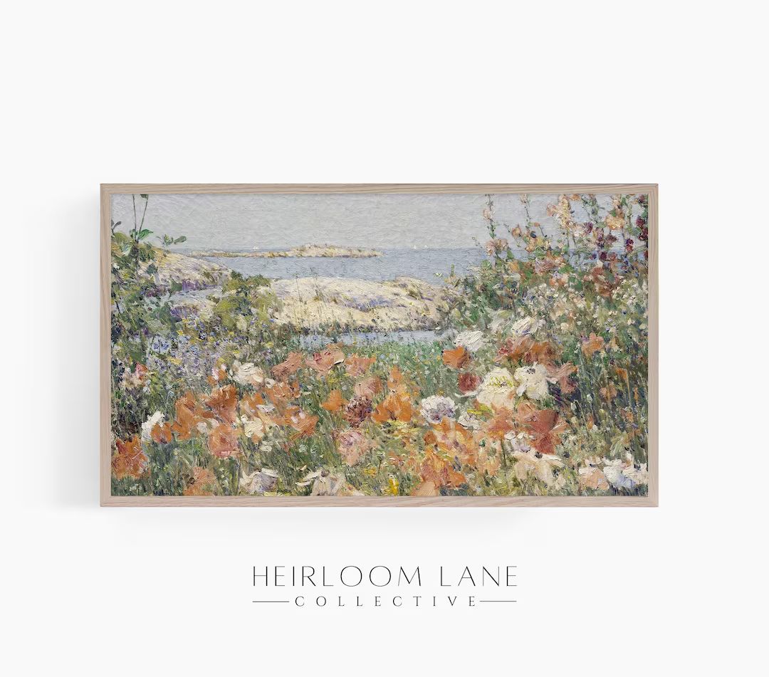 Wildflowers by the Sea Painting Instant Digital Download Frame - Etsy | Etsy (US)