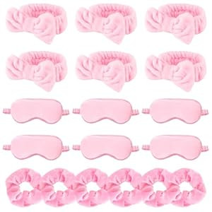 WHAVEL 18 Pcs Sleepover Party Supplies for Girls - Pink Party Favors Include 6 Spa Headband, 6 Si... | Amazon (US)