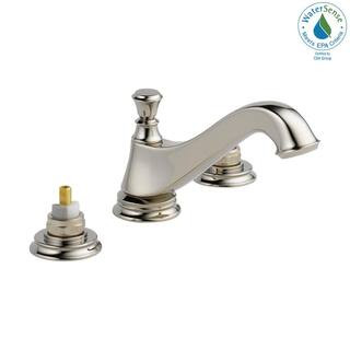 Delta Cassidy 8 in. Widespread 2-Handle Bathroom Faucet with Metal Drain Assembly in Polished Nic... | The Home Depot