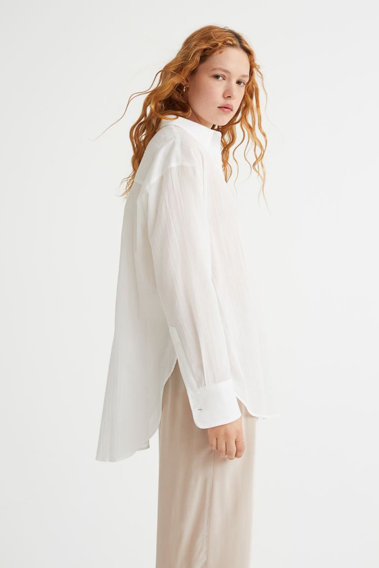 Crinkled Cotton Shirt | H&M (US)