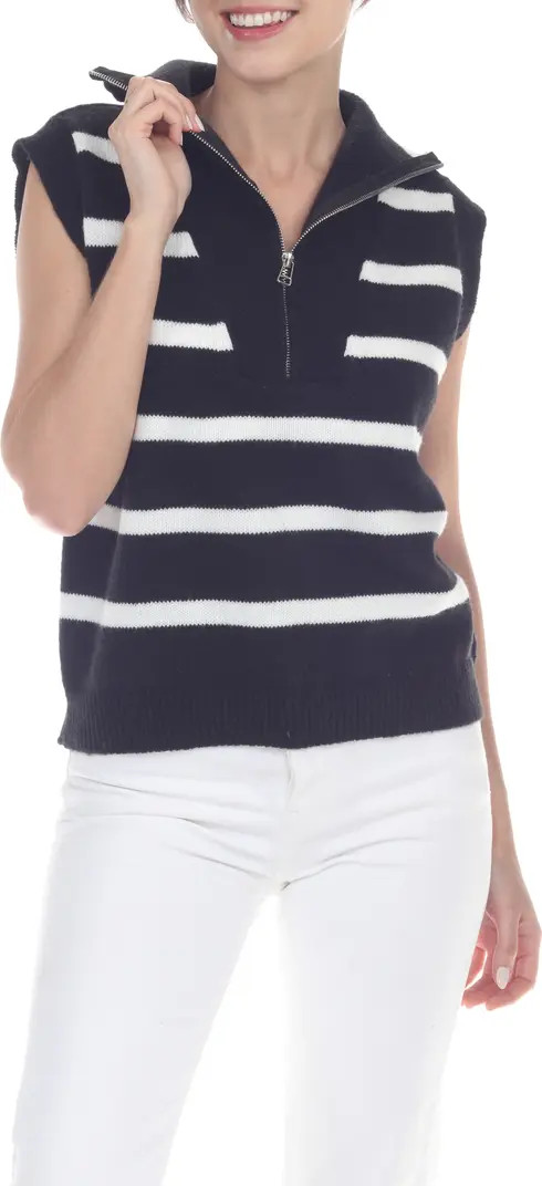 Stripe Quarter Zip Sweater Vest | Nordstrom Rack