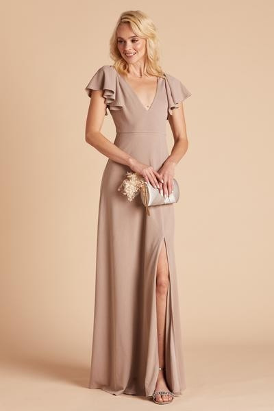 Hannah Crepe Dress - Taupe | Birdy Grey