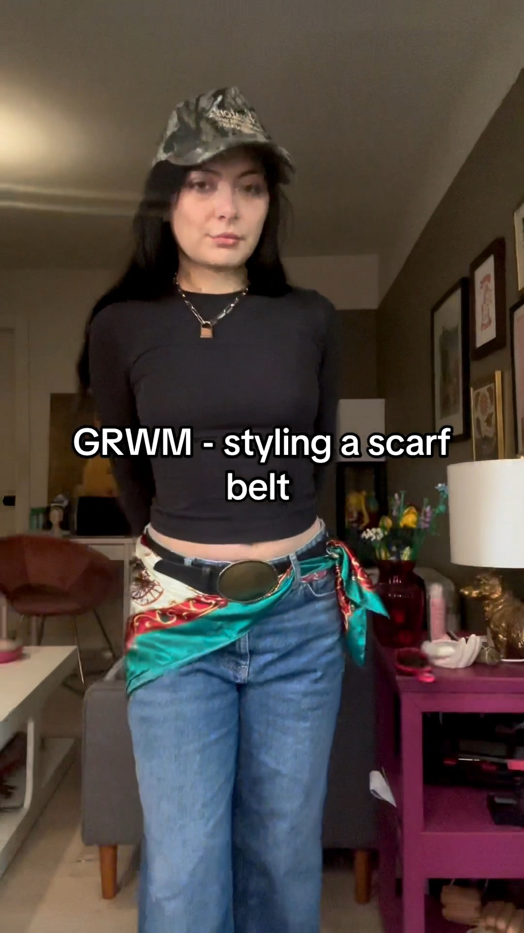 Styling my scarf as a belt! I got this scarf from urban outfitters - renewal. I love that they have vintage options. 

#LTKSeasonal #LTKStyleTip #LTKFindsUnder50