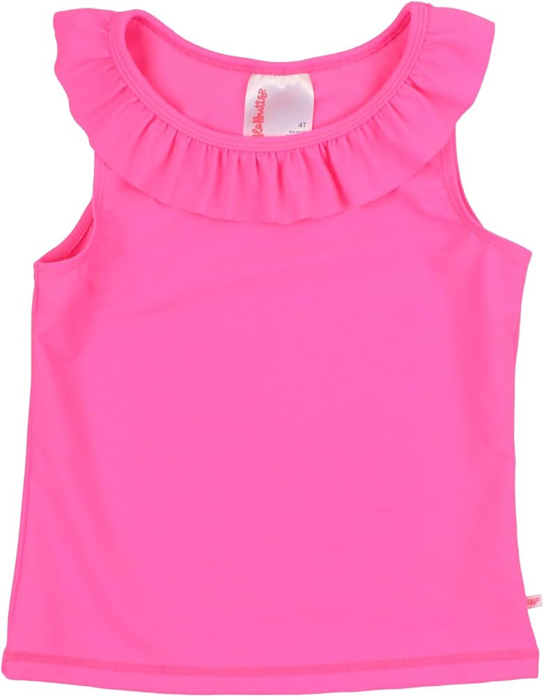 RuffleButts Girls UPF50+ Sun Protected Athletic Active Ruffle Stretch Tank Top | Amazon (US)