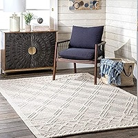 nuLOOM Natti Contemporary Trellis Wool Area Rug, 7' 6" x 9' 6", Beige | Amazon (US)