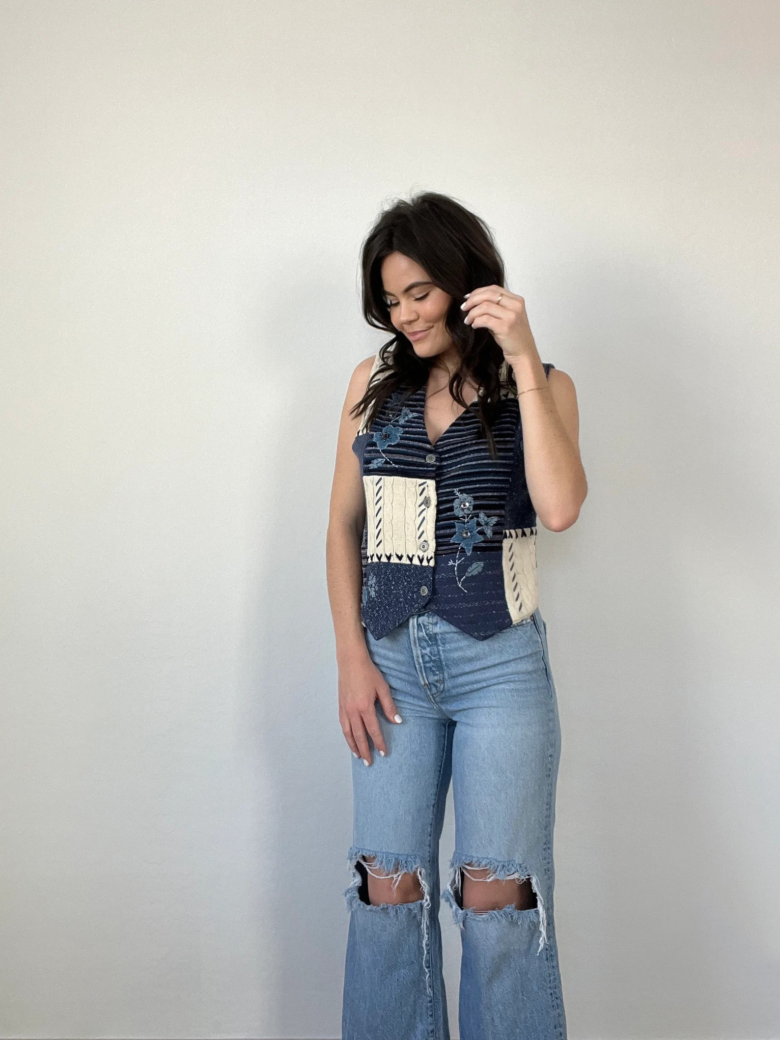 Vintage Floral Patchwork Vest - Etsy | Etsy (US)