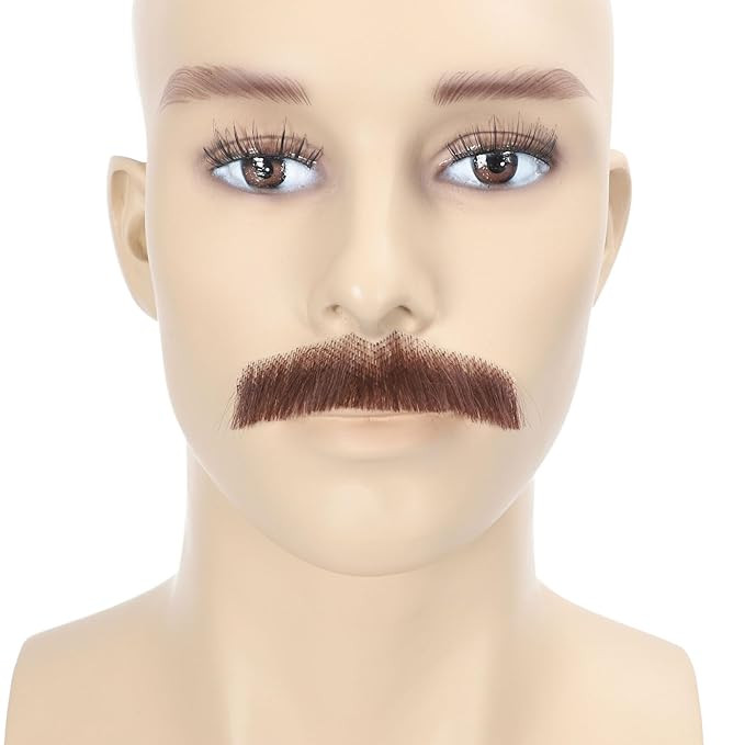 Mens Fake Mustache 100% Synthetic Fiber Hair Hand Knoted Costume Party Funny Cosplay Tin Pencil R... | Amazon (US)