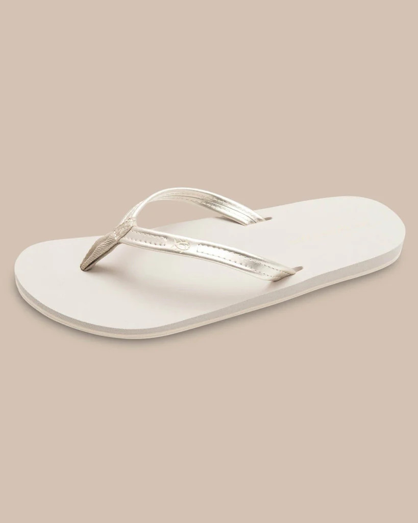 Women's Weekend Metallic Gold Leather Flipjacks | Southern Tide