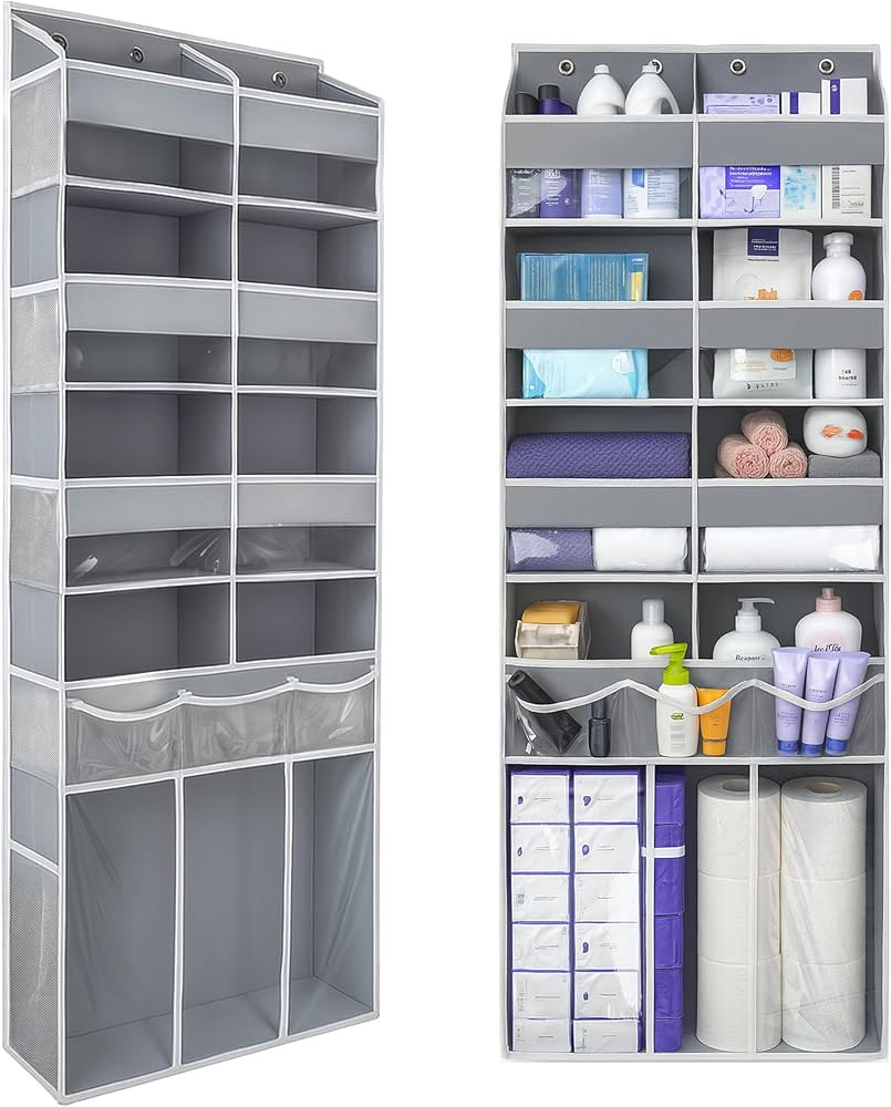 Extra Large Over The Door Organizer with Clear Pockets - 8 Compartments & XL Bottom Storage, Heav... | Amazon (US)