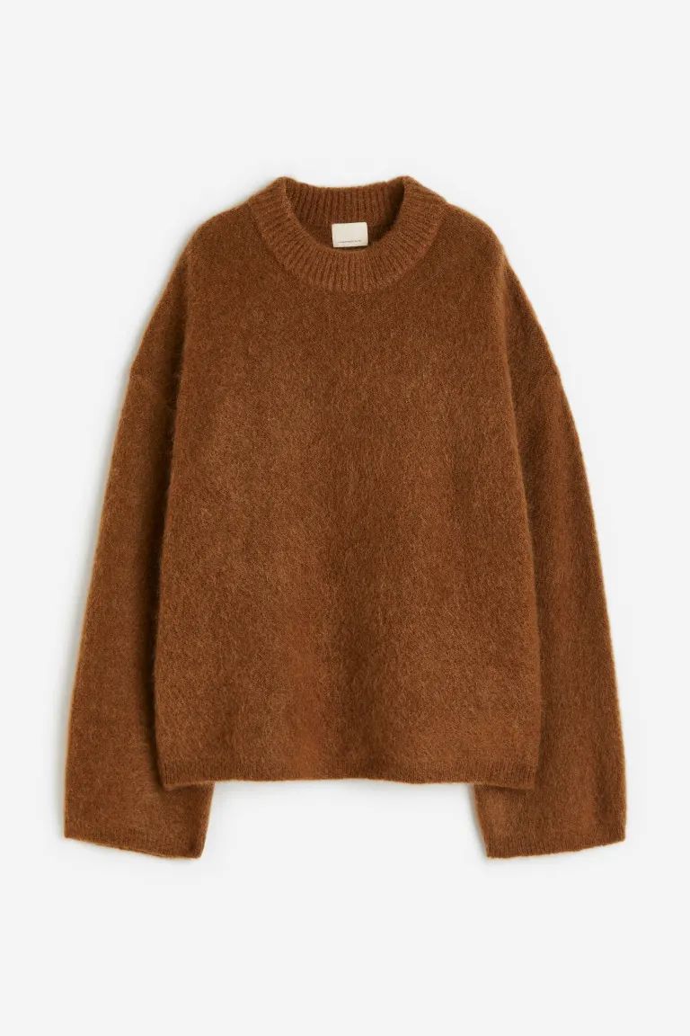 Oversized Mohair-blend Sweater - Dark orange - Ladies | H&M US | H&M (US + CA)