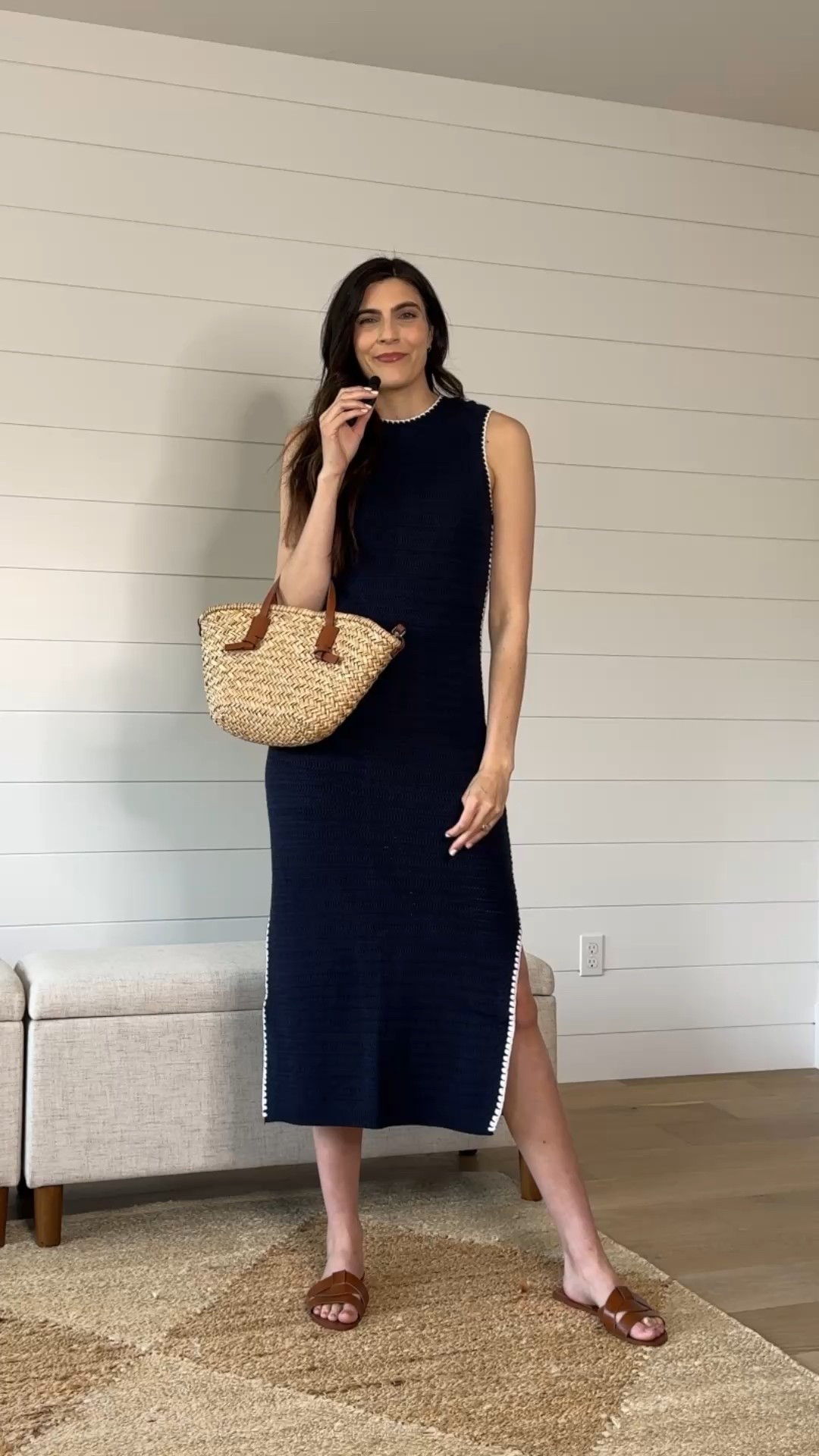 Crochet style dress also comes in white with black trim - in tall, petite, and standard sizes. It’s perfect for spring, summer, and upcoming vacations! 

I linked similar straw bags and cognac slides.

Sizing:
Dress: TTS - wearing a tall medium 



#LTKSaleAlert #LTKFindsUnder100 #LTKShoeCrush