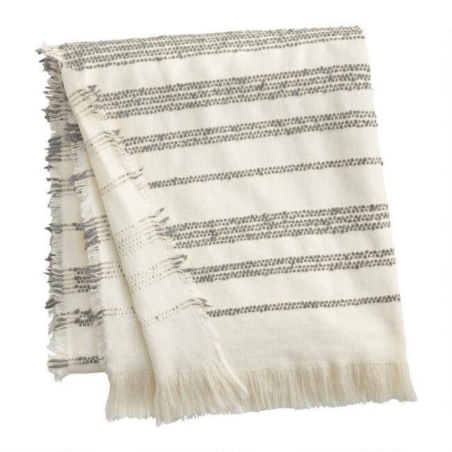 Chenille Stripe Throw Blanket | World Market
