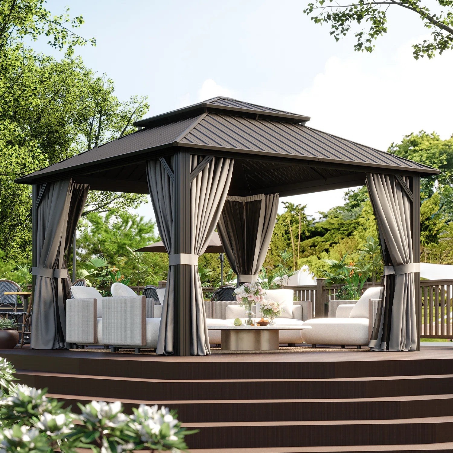 The kind of outdoor space that feels thoughtfully designed — a 12 ft x 12 ft hardtop gazebo with a galvanized steel roof, bringing structure and atmosphere reminiscent of a private retreat. ON SALE and under $1,100.

Keywords:     
* hardtop gazebo
* 12x12 gazebo
* 12 ft x 12 ft gazebo
* galvanized steel roof gazebo
* metal frame gazebo
* outdoor gazebo
* patio gazebo
* backyard gazebo
* outdoor shade structure
* patio cover gazebo
* backyard shelter
* outdoor entertaining space
* garden structure
* all weather gazebo
* permanent outdoor canopy
* hosting outdoor space

#LTKHome #LTKSeasonal #LTKSaleAlert