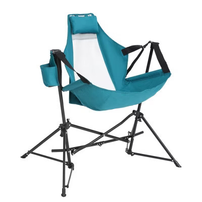 Aluminum Alloy Hammock Camping Chair Folding Rocking Recliner with Pillow and Cup Holder for Outdoor Travel Lawn Backyard | Target