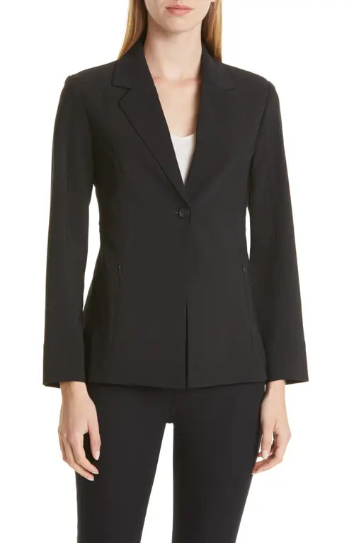 M.M.LaFleur Moreland OrigamiTech Travel Blazer in Black at Nordstrom, Size 6 | Nordstrom