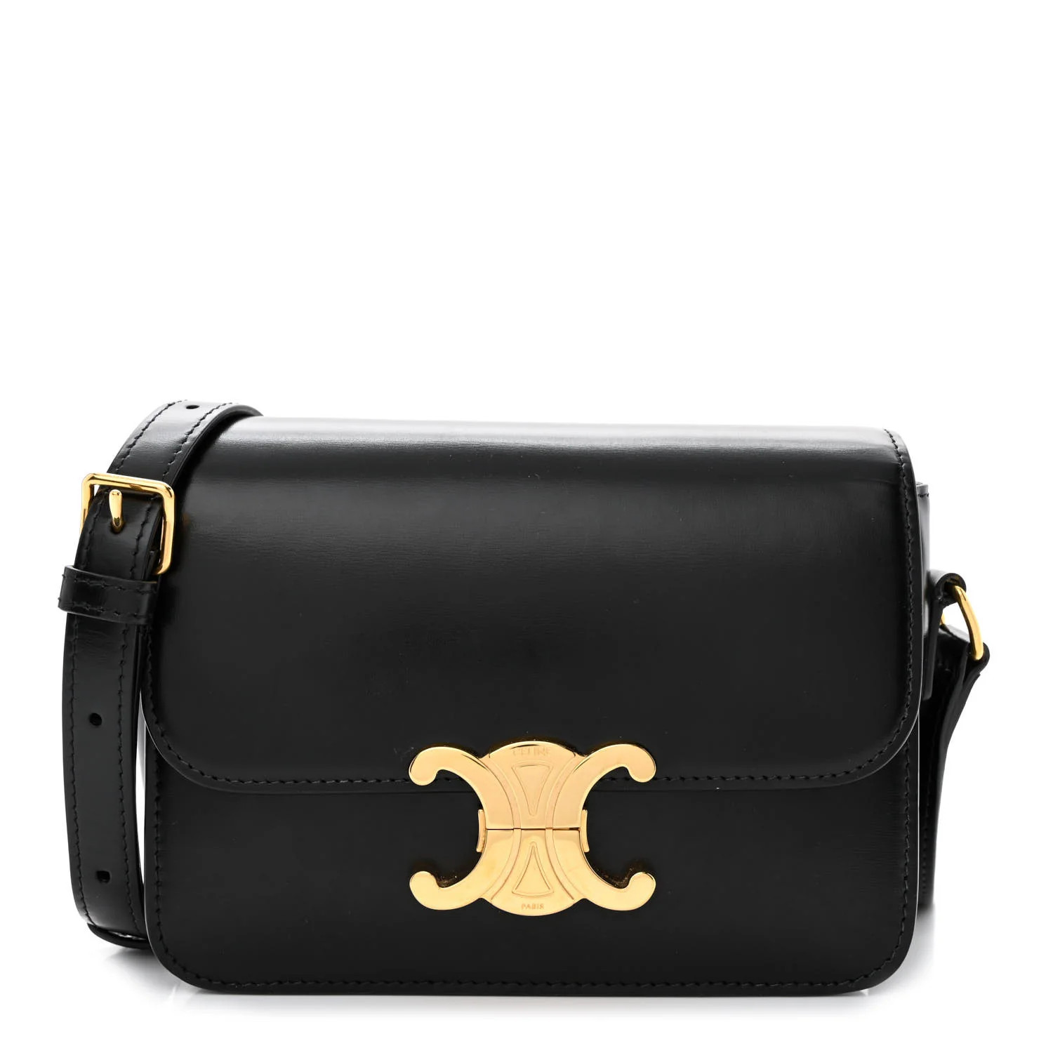 Shiny Calfskin Teen Triomphe Black | FASHIONPHILE (US)