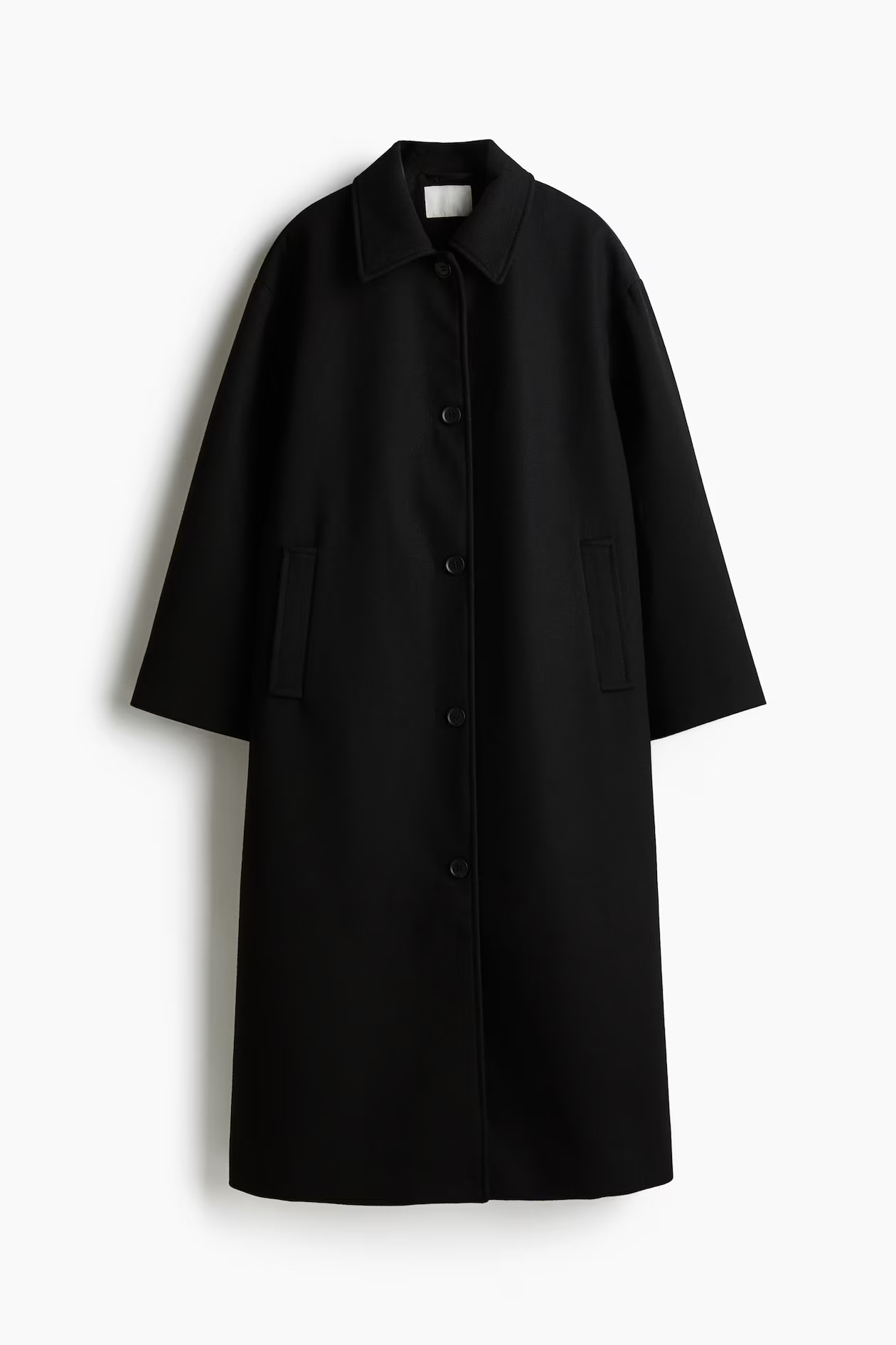 Wool-blend maxi coat - Black - Ladies | H&M GB | H&M (UK, MY, IN, SG, PH, TW, HK)