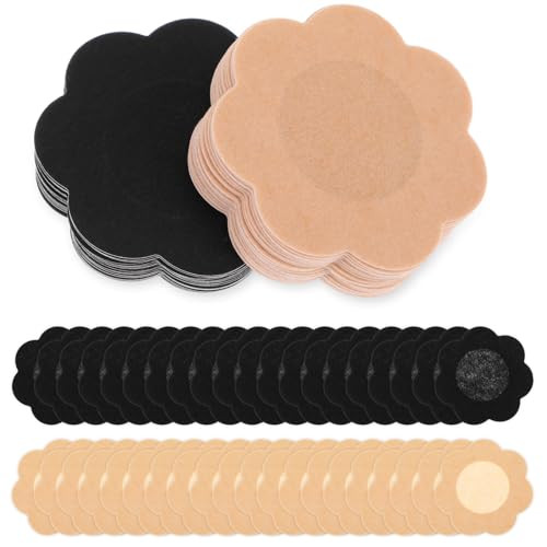 WLLHYF 40 Pieces Women Breast Covers Self Adhesive Nipple Covers Disposable Breast Pasties Plum Shaped Invisible Lace Petals Bra Invisible Nipple Stickers for Women Girls (Set 2) | Amazon (US)