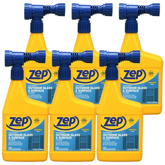 Zep Hose End Outdoor Glass and Surface Cleaner - 32 oz. (Case of 6) U49910 - Easy-To-Use, Attach ... | Walmart (US)