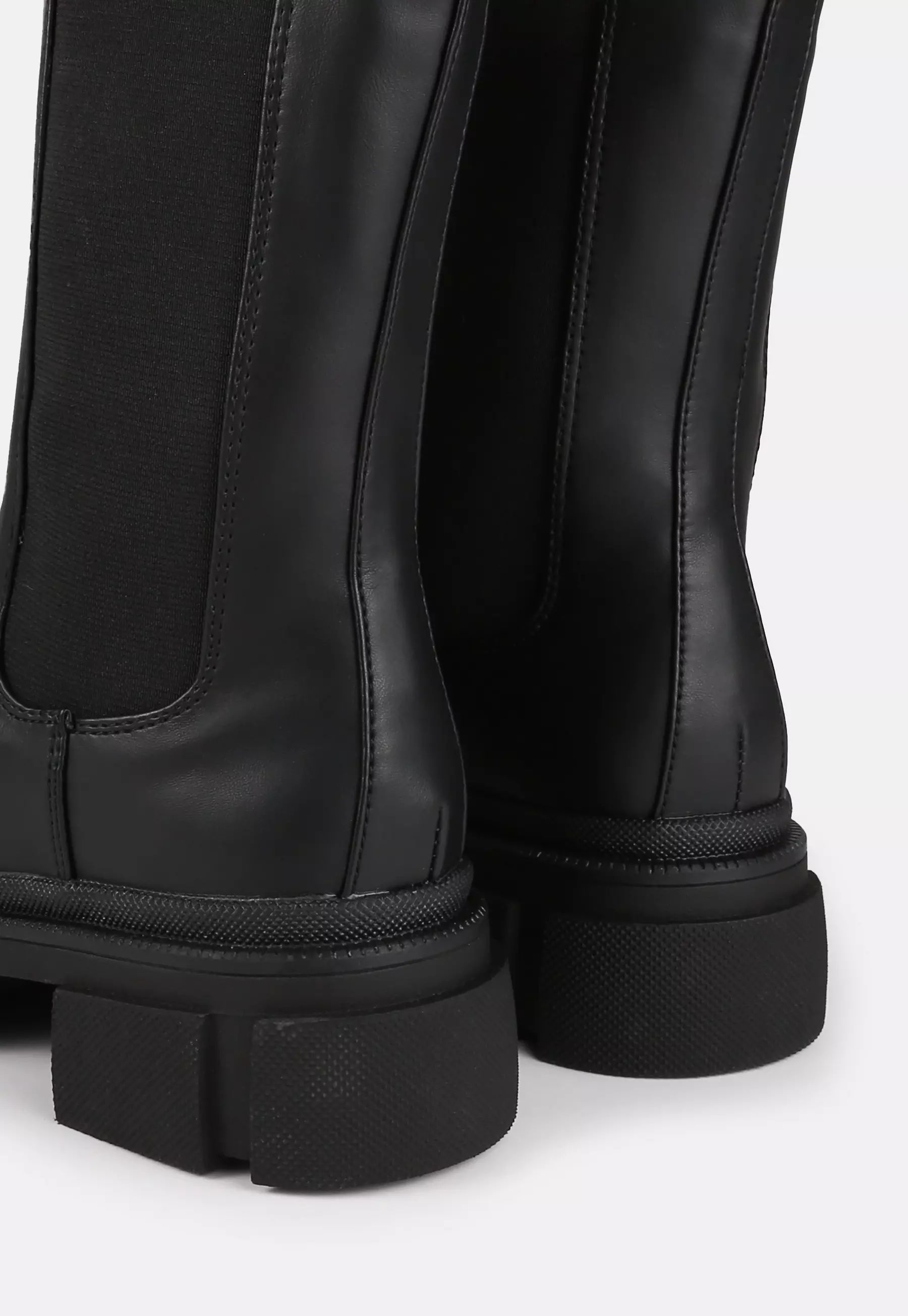 Black Chunky Pull On Ankle Boots | Missguided (UK & IE)