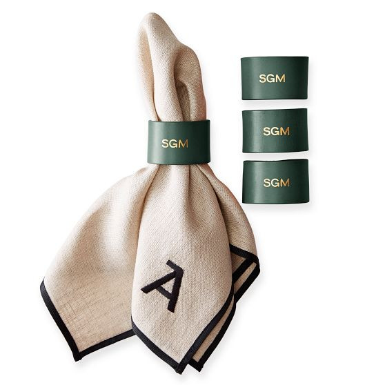 LEATHER NAPKIN RING, SET OF 4 | Mark and Graham