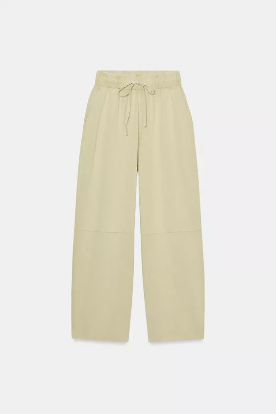 HEAVY COTTON WIDE LEG PANTS | Zara Canada