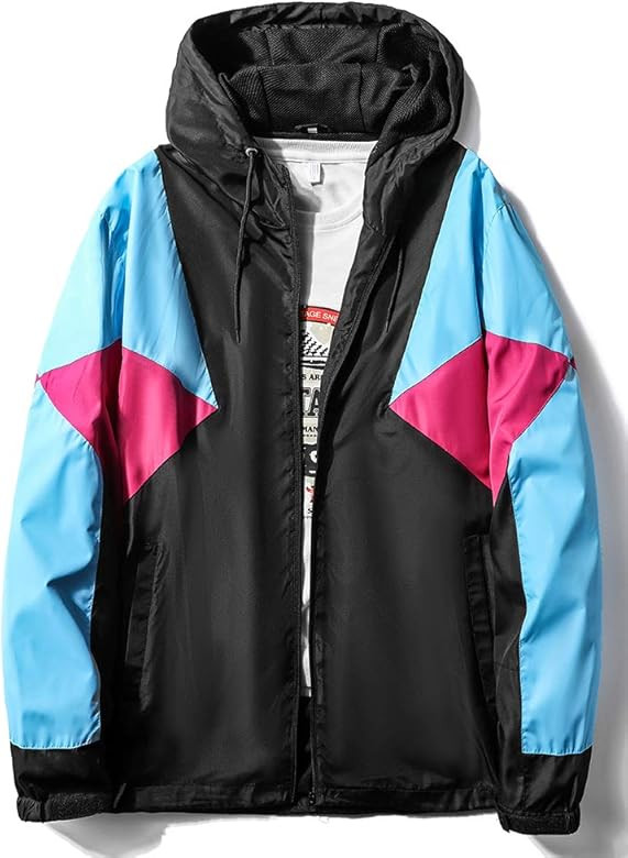 Mens Windbreaker Jacket Lightweight 90s Retro Wind Breakers | Amazon (US)