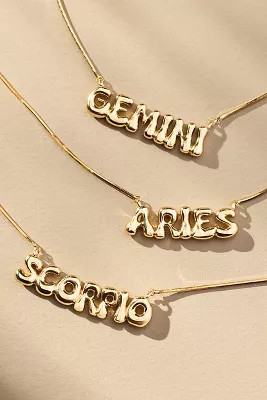 Bubble Letter Zodiac Necklace | Anthropologie (US)
