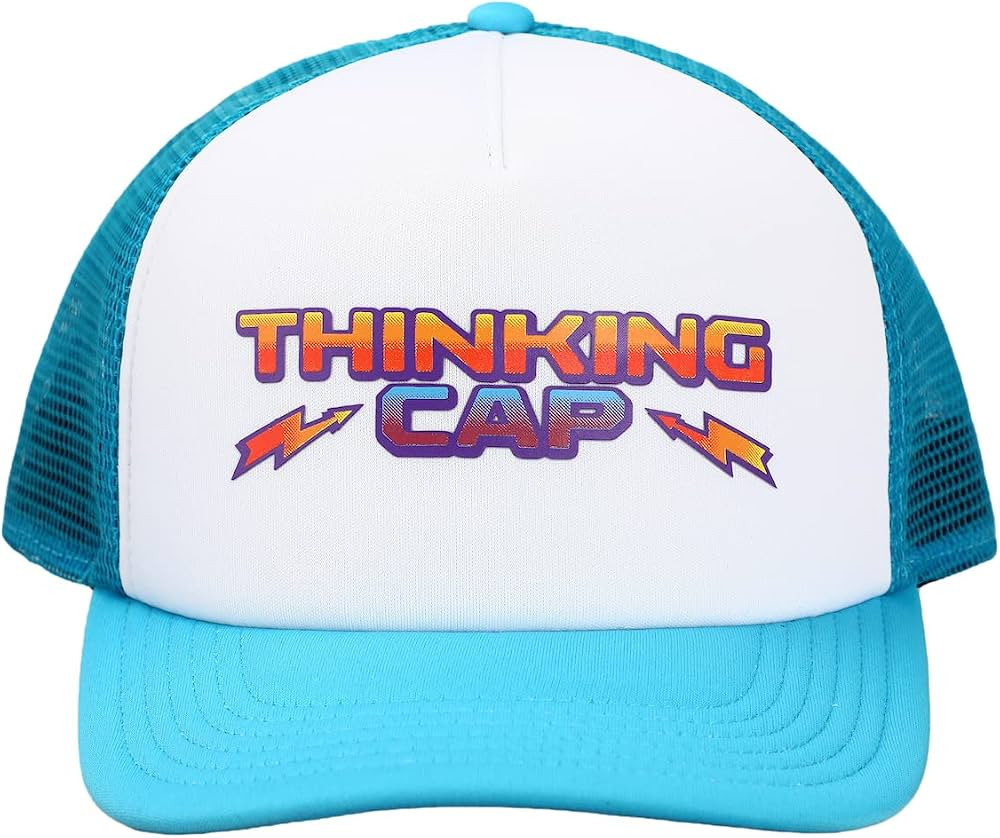 Stranger Things Netflix Series Blue & White Thinking Hat Trucker Hat | Amazon (US)