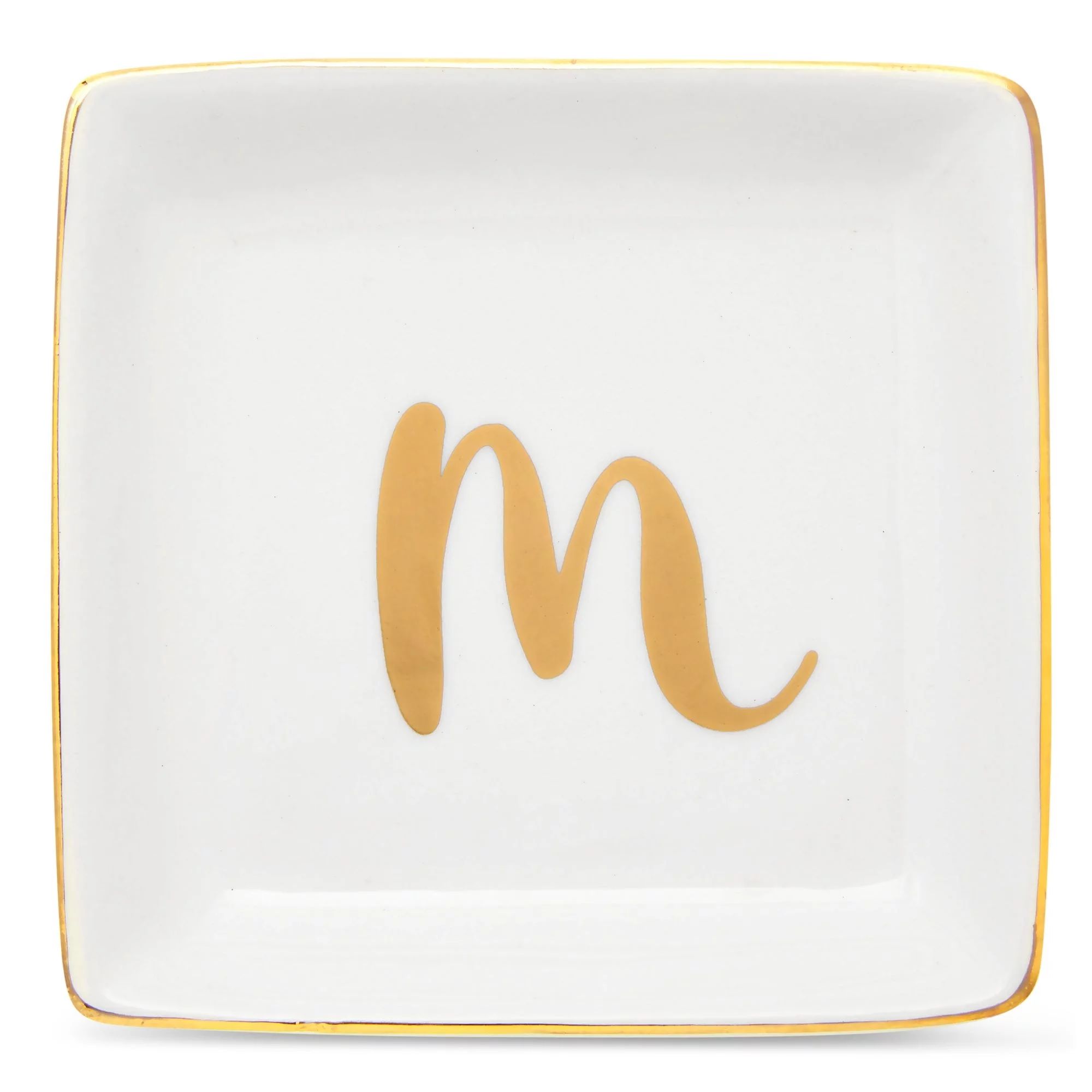 Monogrammed Letter M Ring Tray for Gifts, Personalized Jewelry Dish for Earrings, Necklaces, Brac... | Walmart (US)