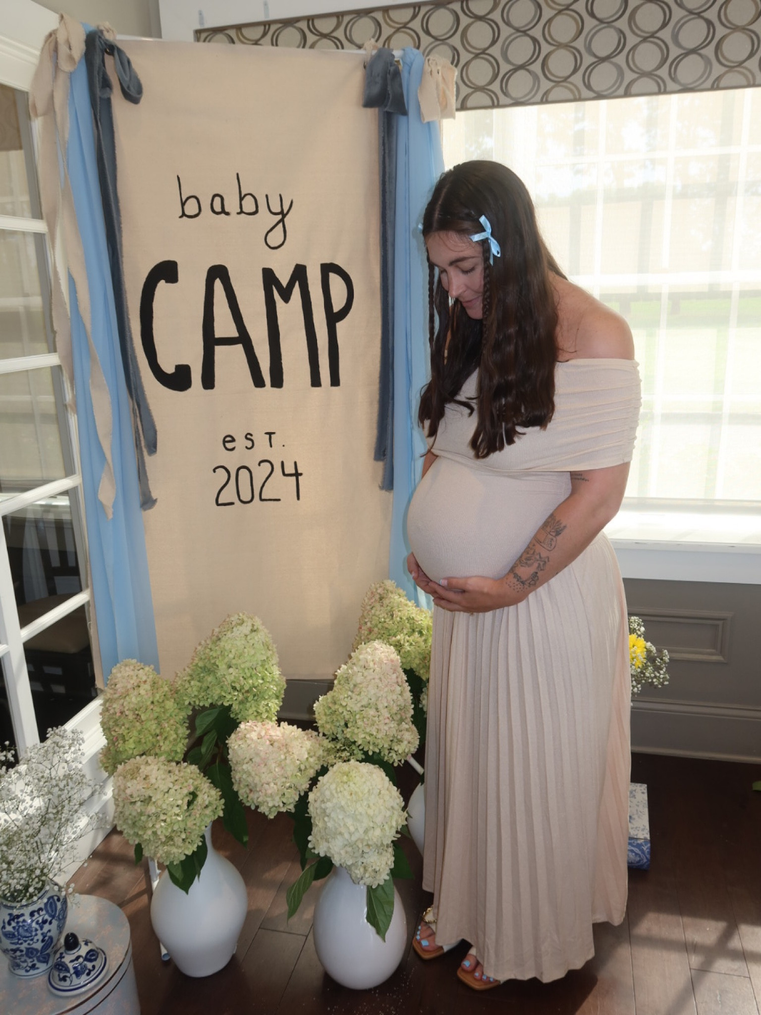 got in a size L, super stretchy! I'm usually a M/L pre pregnancy! 🩵

#LTKBump