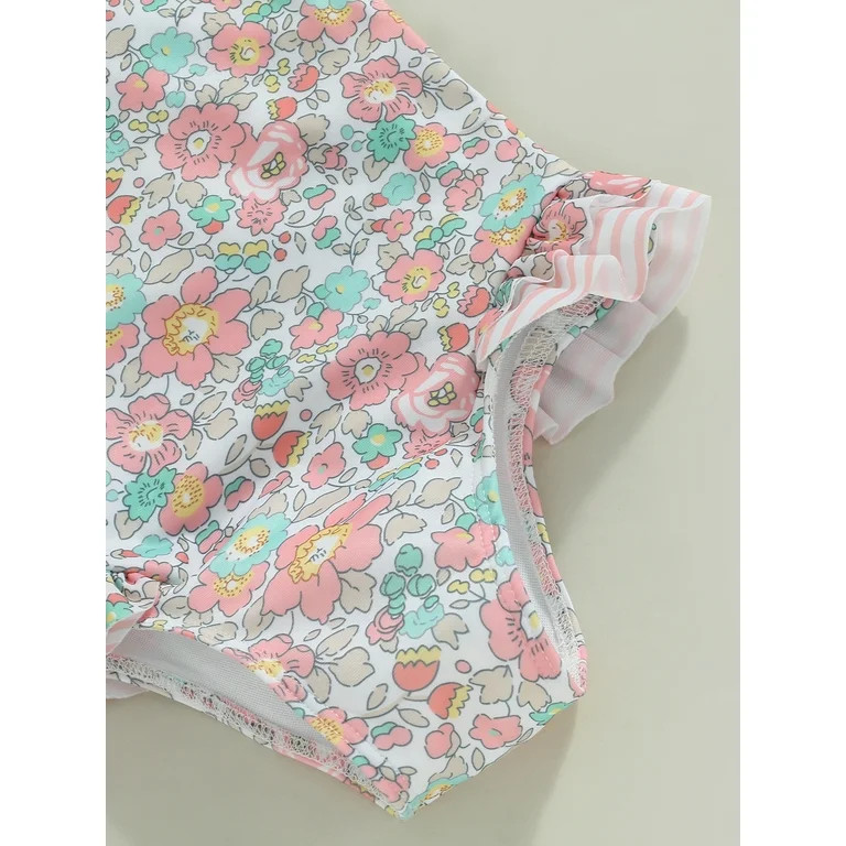 Toddler Baby Girl One Piece Swimsuit Floral Strap Sleeveless Bathing Suit Backless Ruffles Swimwe... | Walmart (US)