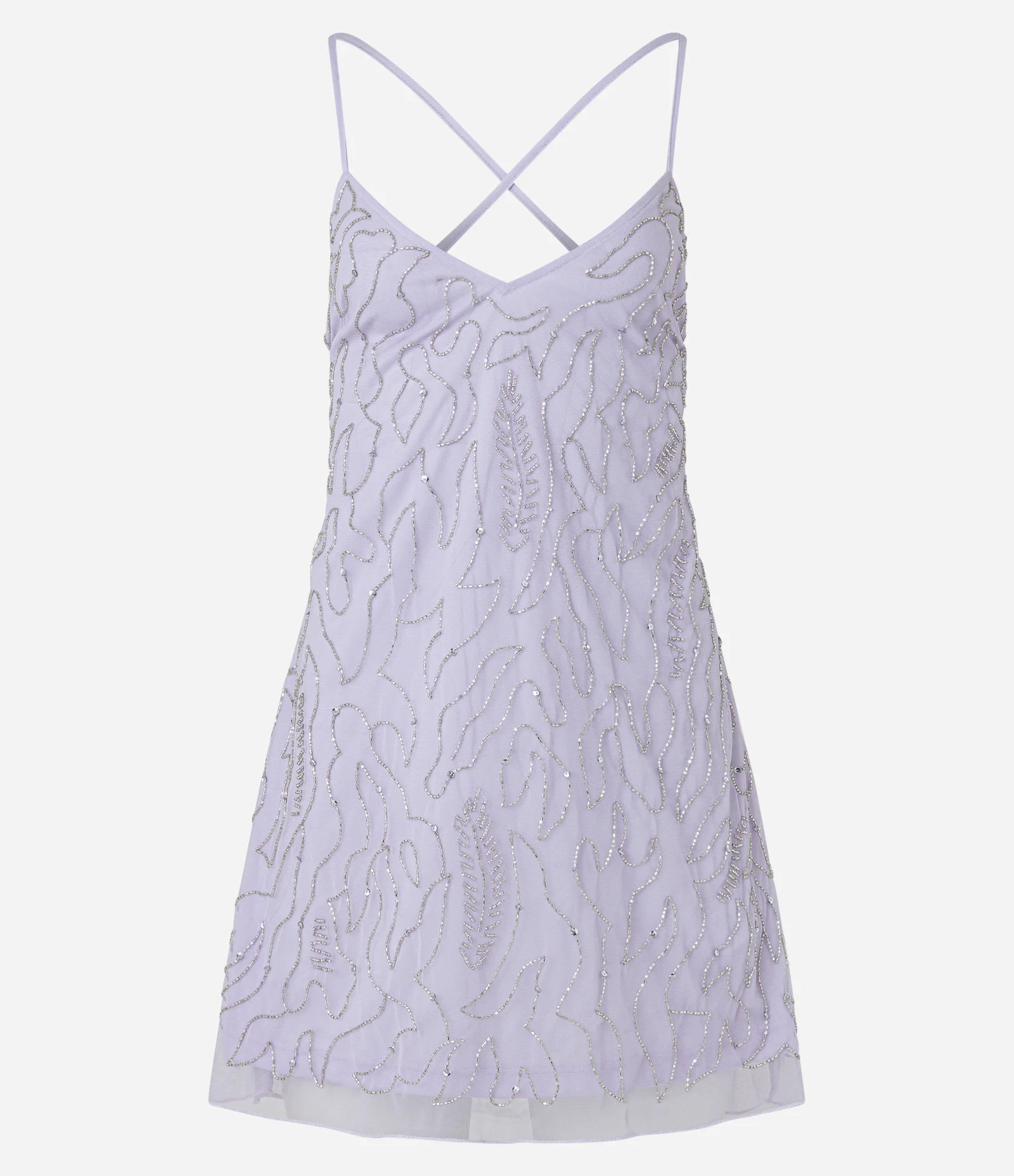 Vestido Curto em Chiffon com Bordado e Amarração nas Costas Lilás Claro - Lojas Renner | Renner (BR)