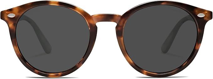 SOJOS Retro Round Polarized Sunglasses for Women Men Circle Frame UV400 Lenses SJ2069 | Amazon (US)