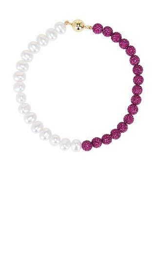Split Pearl Necklace in Pink | Revolve Clothing (Global)