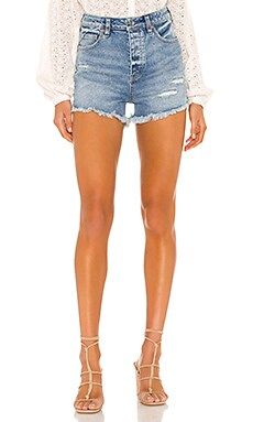 Free People Crvy Vintage High Rise Short in Denim Blue from Revolve.com | Revolve Clothing (Global)