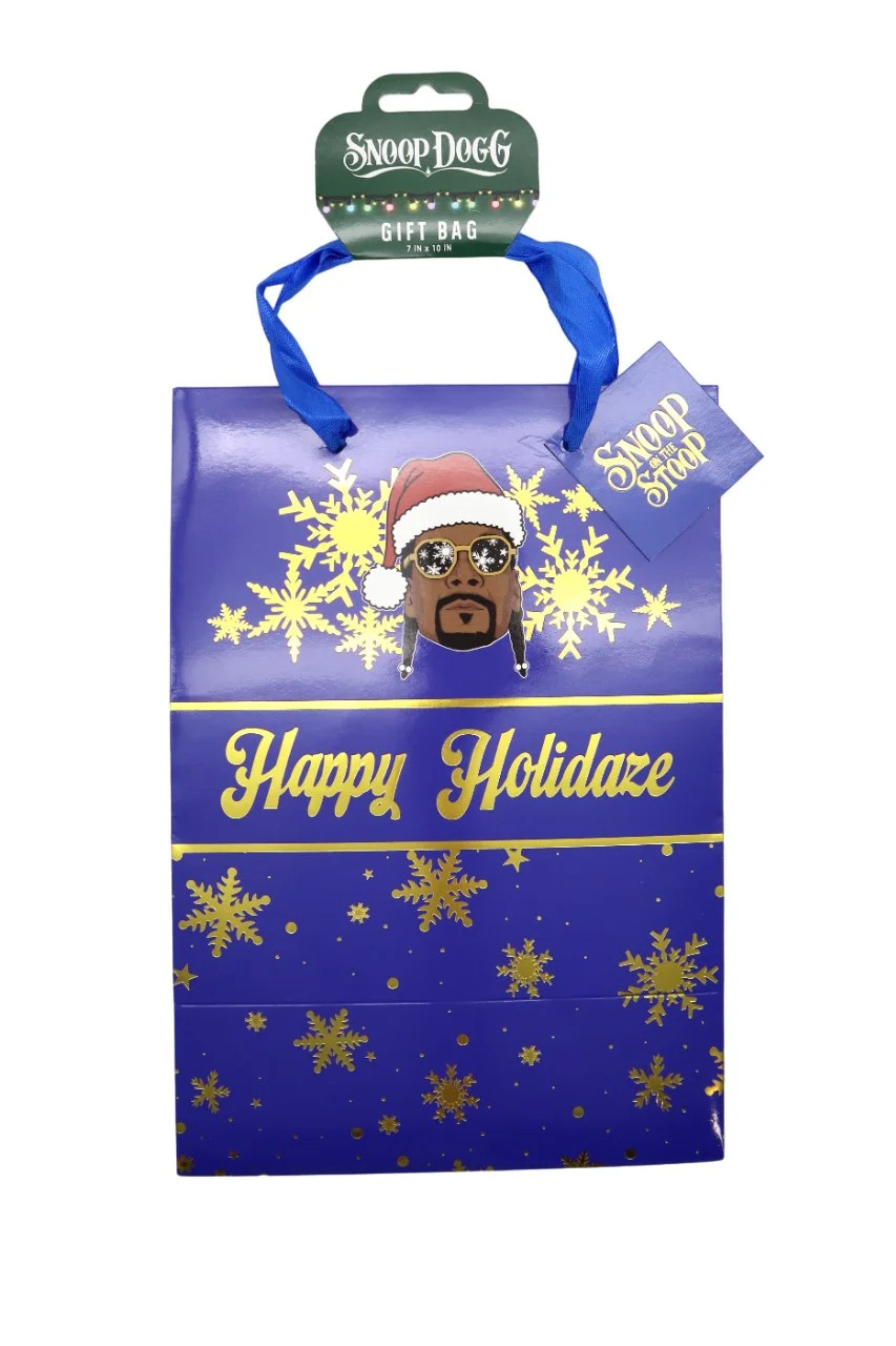 Snoop Dogg Happy Holidaze Blue Paper Gift Bag, 10" | Walmart (US)