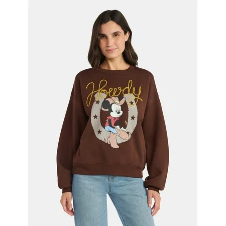 Disney Mickey Mouse Women s Embellished Howdy Graphic Sweatshirt Sizes XXS-XXL | Walmart (US)