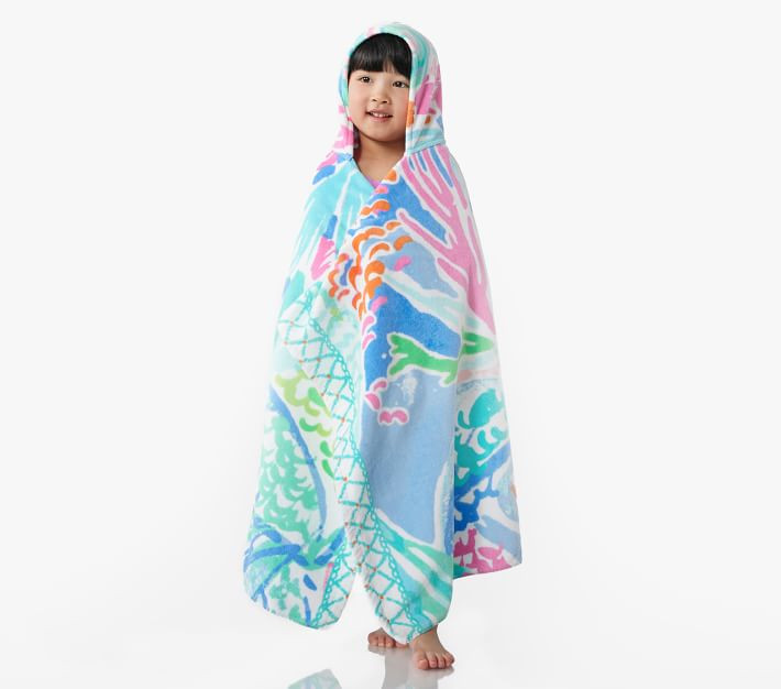 Lilly Pulitzer Mermaid Cove Kid Beach Hooded Towel | Pottery Barn Kids