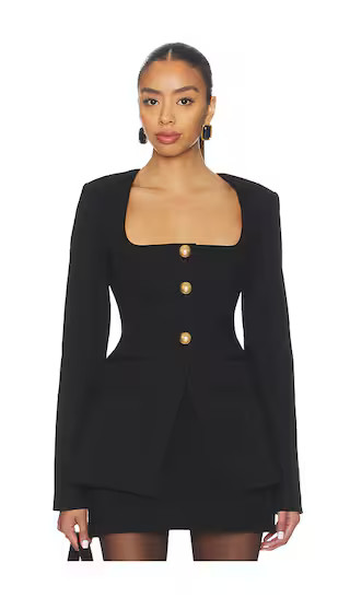 Soft Stretch Ponte Sculpted Blazer in Black001 | Revolve Clothing (Global)
