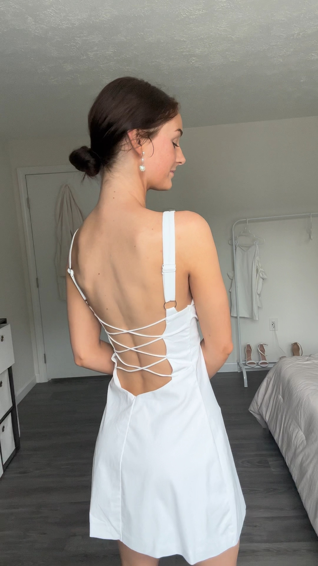 The perfect modern little white dress with a stunning open back 😍

#LTKunder50 #LTKstyletip #LTKwedding
