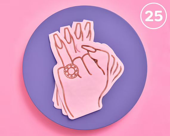 Bachelorette Party Ring Finger Napkins - 25 ct | Rose Gold + Pink Cocktail Napkins, Bach Decorati... | Etsy (US)